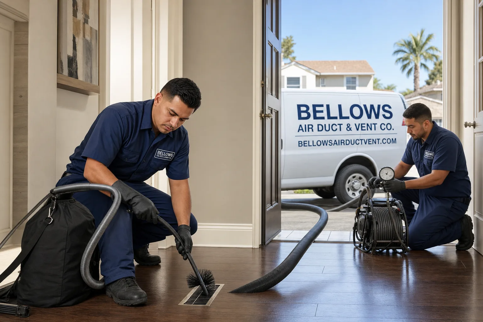 Bellows Air Duct & Vent Co. air duct cleaning team
